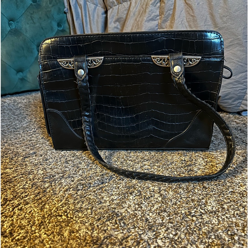 Maggie Barnes vintage black leather bag
